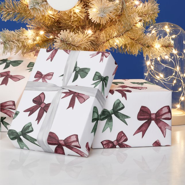 Papier Cadeau Noël Red Green Bows (Vacances)