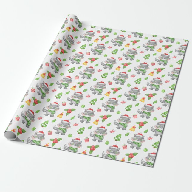 Papier Cadeau Noël Renard Gris (Déroulé)