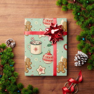 Papier Cadeau Noël Rétro Cosy