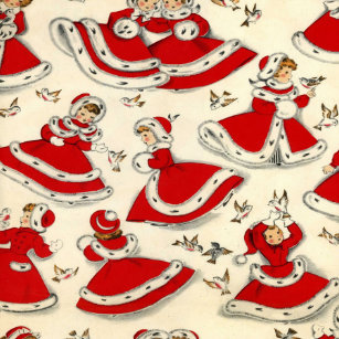 Papier Cadeau Noel Annees 50 Zazzle Fr