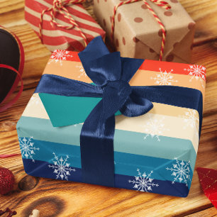 Papier Cadeau Noël Retro les années 70 Stripes