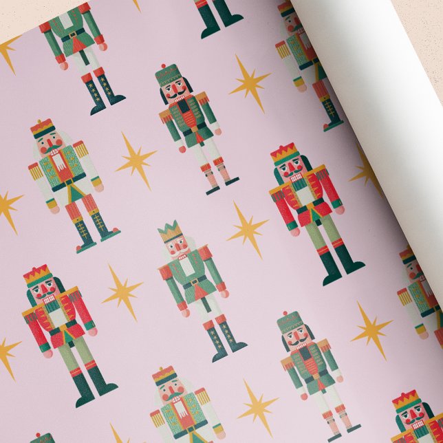 Papier Cadeau Noël Rétro Pink Midsiècle (Créateur téléchargé)