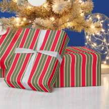 Noël rétro rouge vert sauge rayures élégant