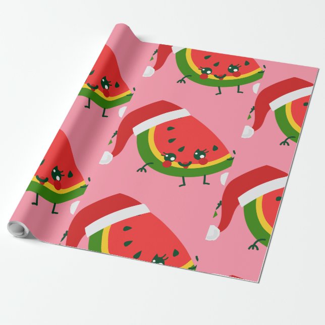 Papier Cadeau noël rose de santa claus (Déroulé)