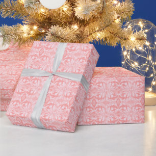 Papier Cadeau Noël rose et blanc