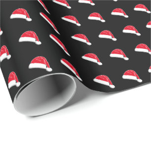 Papier Cadeau Noël rouge blanc noir Père Noël motif mignon