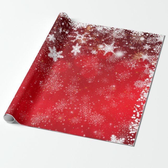 Papier Cadeau "Noël rouge et blanc" (Déroulé)