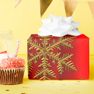 Papier Cadeau Noël rouge et or