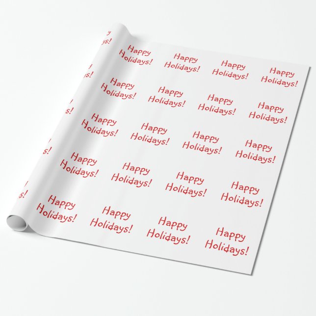Papier Cadeau Noël Rouge Font Joyeux Vacances Voeux (Déroulé)