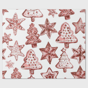 Papier Cadeau Noël Rouge Nostalgique