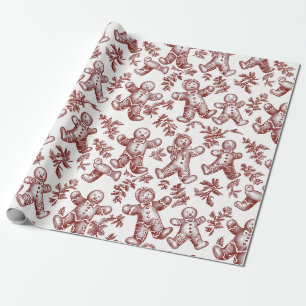 Papier Cadeau Noël Rouge Vintage