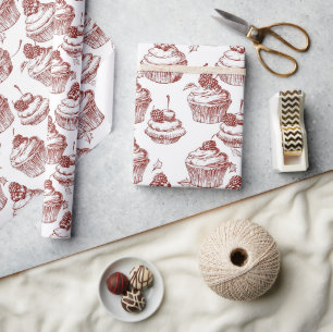 Papier Cadeau Noël Rouge Vintage