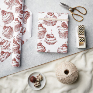 Papier Cadeau Noël Rouge Vintage
