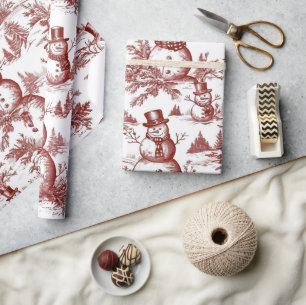 Papier Cadeau Noël Rouge Vintage