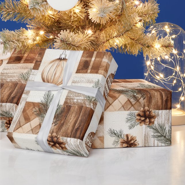 Papier Cadeau Noël rustique (Vacances)