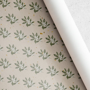 Papier Cadeau Noël Rustique Vintage Baie Blanche