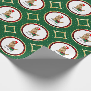 Papier Cadeau Noël Santa Claus Golden Retriever Chien mignonne