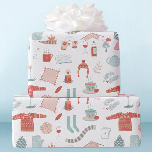 Papier Cadeau Noël scandinave rétro