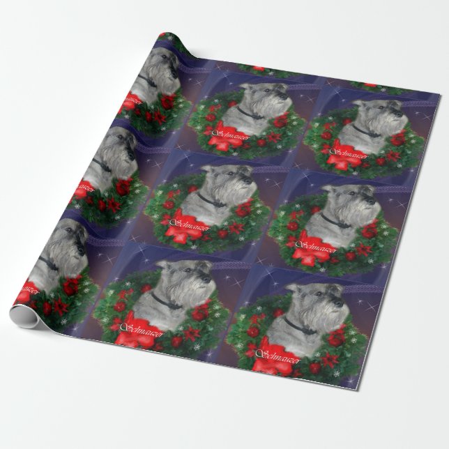 Papier Cadeau Noël Schnauzer Standard (Déroulé)