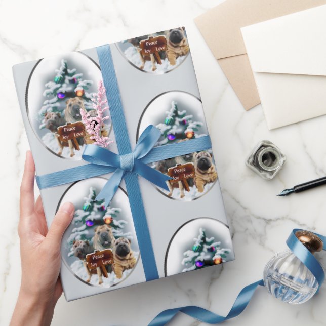 Papier Cadeau Noël Shar-Pei chinois (Cadeaux)