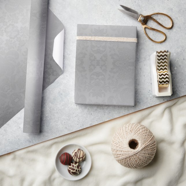 Papier Cadeau Noël Silver Ombre Damask (Artisanat)