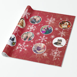 Papier Cadeau Noël Snowflakes 10 photos de famille préférées Rou