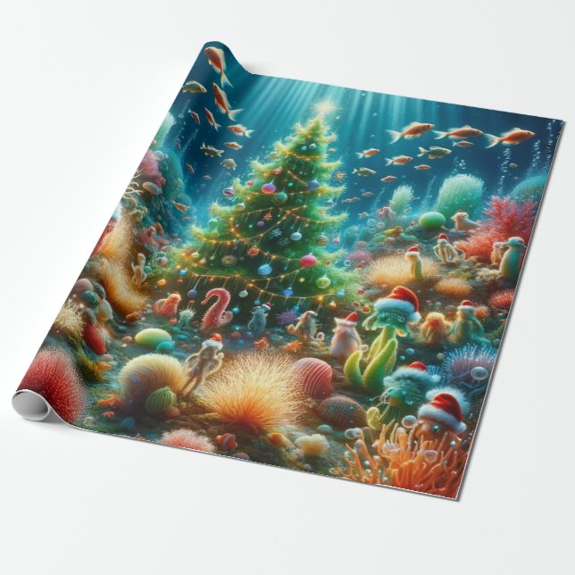 Papier Cadeau Noël sous la mer (Déroulé)