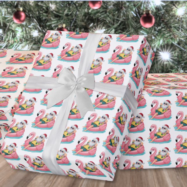 Papier Cadeau Noël sur la plage de Noël (Santa Beach Christmas Wrapping Paper )