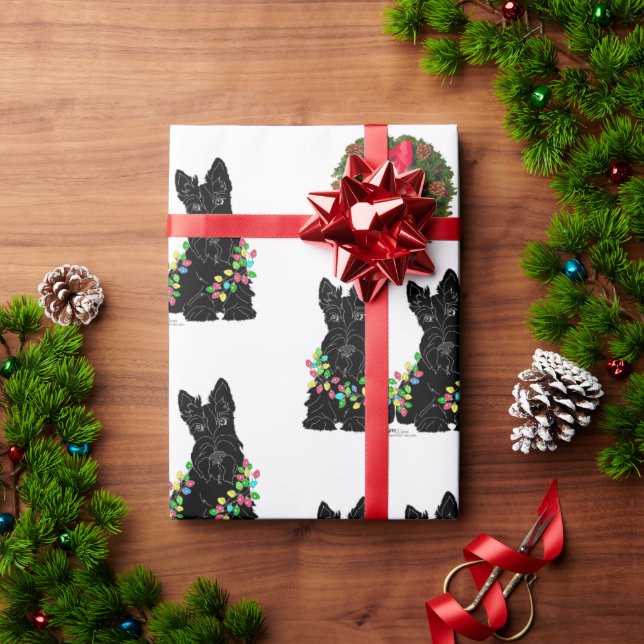 Papier Cadeau Noël Terrier Écossais (Cadeau de vacances)