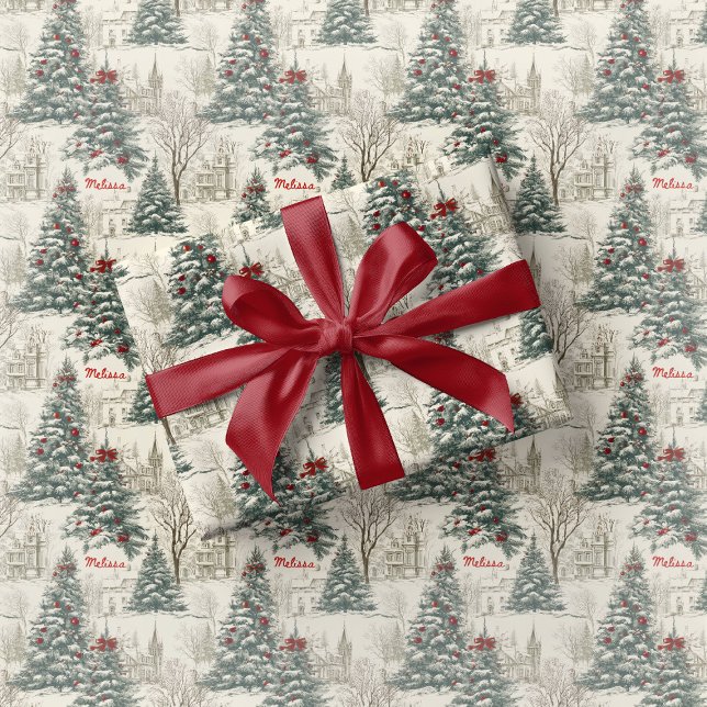 Papier cadeau Noël Toile Vintage (Créateur téléchargé)