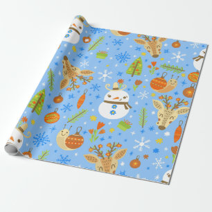Papier Cadeau Noël tropical july escargot bonhomme de neige vaca