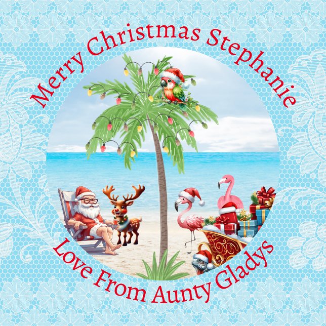 Papier Cadeau Noël Tropical Personnalisé En Juillet Dentelle De  (Créateur téléchargé)