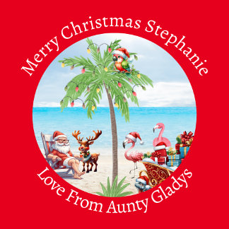 Papier Cadeau Noël Tropical Personnalisé En Juillet Fête Sur Rou