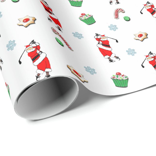 Papier Cadeau Noël vacances de golf (Coin rond)