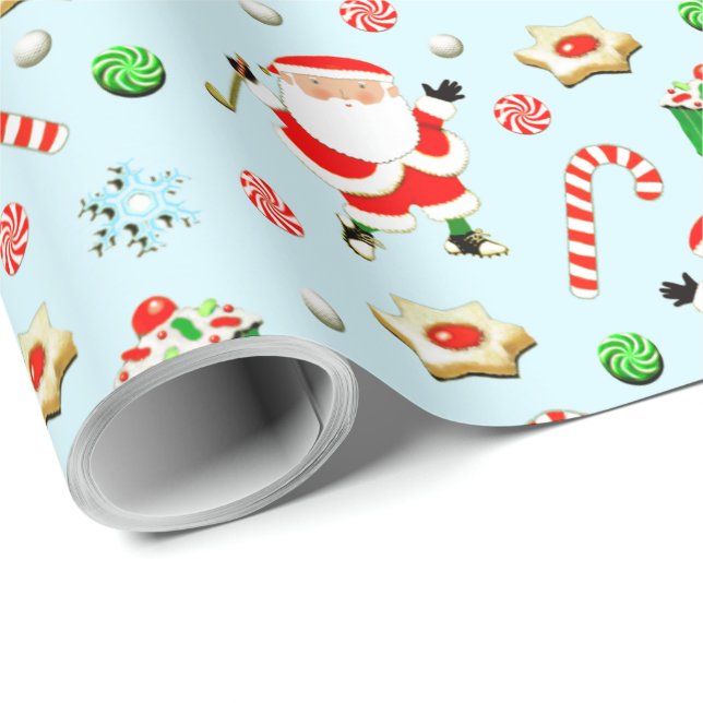 Papier Cadeau Noël vacances de golf (Coin rond)