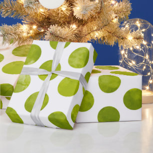 Papier Cadeau Noël Vacances Green Polka Dot cadeau moderne