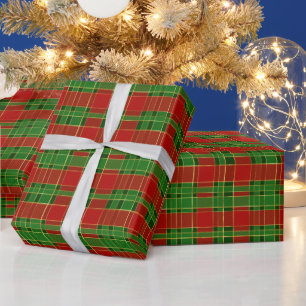 Papier Cadeau Noël Vacances Rouge, Vert et Or