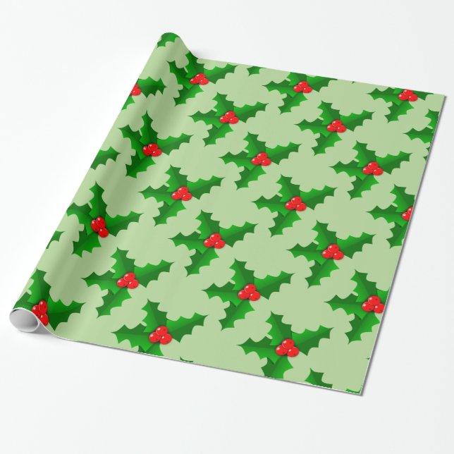 Papier Cadeau Noël Vert et rouge saint Thunder_Cove (Déroulé)