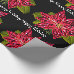 Papier Cadeau Noël victorien assez magique de poinsettia