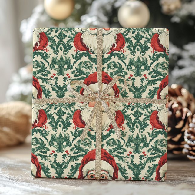 Papier Cadeau Noël vintage du Père Noël (Créateur téléchargé)
