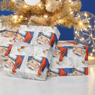 Papier Cadeau Noël vintage, joyeux Père Noël avec de la musique