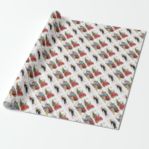 Papier Cadeau Noël vintage rockabilly