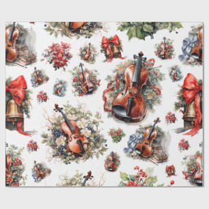 Papier Cadeau Noël Violon Vintage