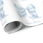 Papier Cadeau Nœud Bleu Tendance Personnalisé Avec Monogramme de<br><div class="desc">Emballez vos cadeaux avec style grâce à notre papier d'emballage personnalisé avec un ruban bleu tendance, un mélange parfait d'élégance et de charme. Avec son ruban délicat à l'aquarelle, ce papier d'emballage incarne l'esthétique coquette tendance, ce qui en fait un choix idéal pour ceux qui apprécient à la fois le...</div>