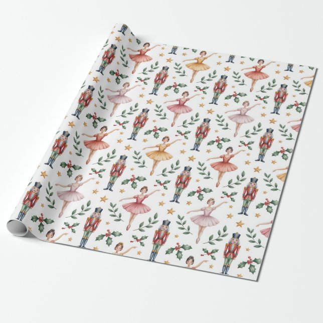 Papier Cadeau Noeud de ballet Noisette Noël (Déroulé)