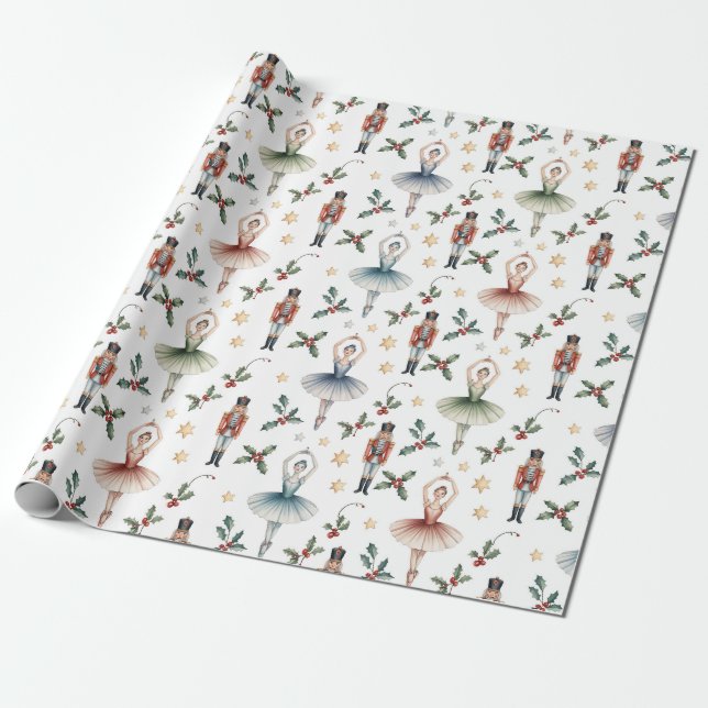 Papier Cadeau Noeud de ballet Noisette Noël (Déroulé)