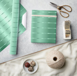 Papier Cadeau Nœud de ruban vert menthe pour Baby Shower