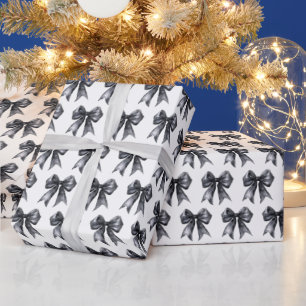 Papier Cadeau Nœud papillon coquette noir