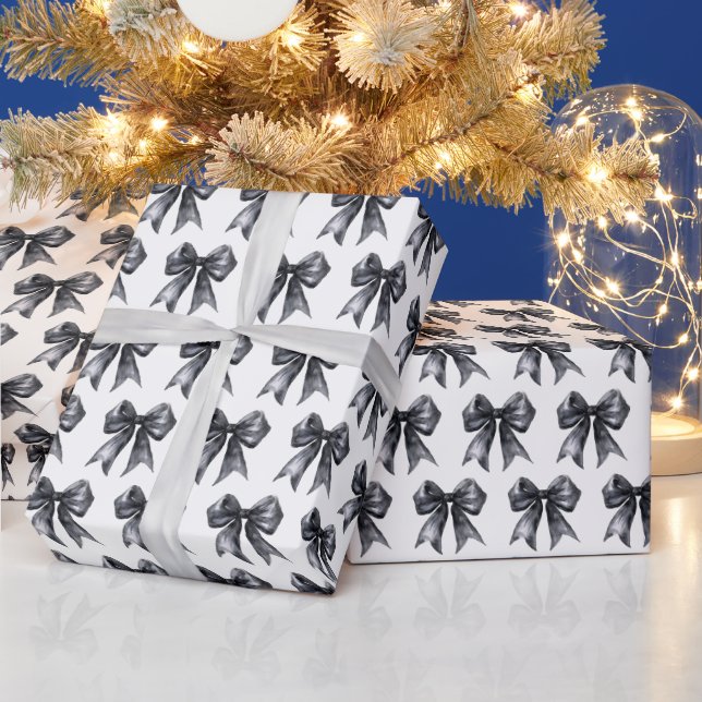 Papier Cadeau Nœud papillon coquette noir (Vacances)