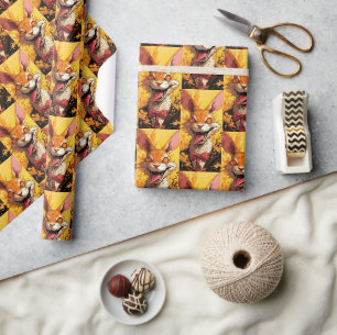 Papier Cadeau Nœud papillon décomposé de lièvre fou